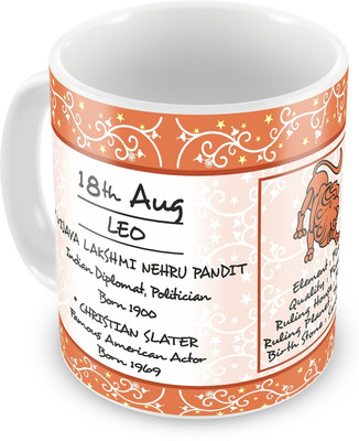 10% OFF on Everyday Gifts Happy Birthday 18th Aug Zodiac Ceramic Mug