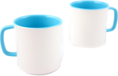 Hi Luxe Ivory Melamine 42248 Ivory - Blue Melamine Mug Pack of 2