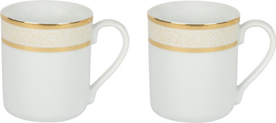 Azure White Porcelain Mug 11 ml, Pack of 2 Azure White Porcelain Mug 11 ml, Pack of 2