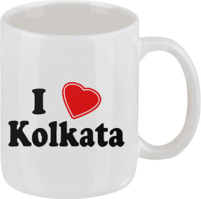 28% OFF on Ellicon D34 I Love Kolkata Ceramic Mug 325 ml