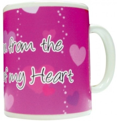 26% OFF on Everyday Gifts V Love Gift - Bottom of My Heart Ceramic Mug 400 ml