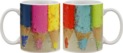 15% OFF on Artifa Color Pencils In Water Porcelain, Ceramic Mug 350 ml