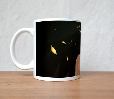 60% OFF on StyBuzz Beautifull Girl with Yellow Flower Porcelain Mug 300 ml