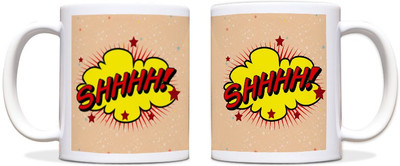 60% OFF on ShopMantra Comic Shhhh Black Ceramic Mug 300 ml
