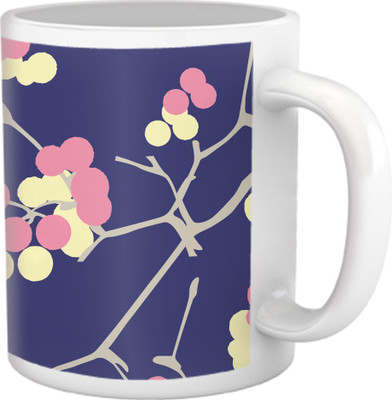 33% OFF on Tiedribbons Shy Shine_Geometric Multicolor_ Stem Fruits Pattern Ceramic Mug 325 ml