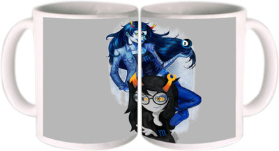 62% OFF on Shopkeeda Girls In Blue And Black Pattern Ceramic Mug 350 ml