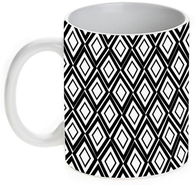 63% OFF on Mugwala Black & White Ceramic Mug 361 ml