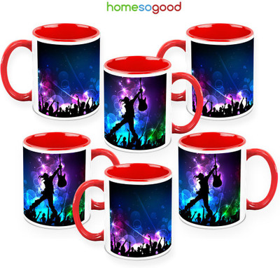 41% OFF on HomeSoGood A Star In Making Pack Of 6 Ceramic Mug 325 ml, Pack of 6
