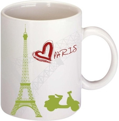 45% OFF on Printland Paris Love Coffee Ceramic Mug 350 ml