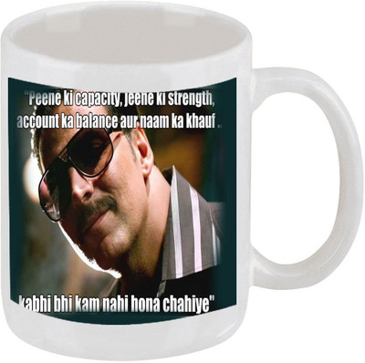 28% OFF on Ellicon 30 Akshay Kumar Dialogue Ceramic Mug 325 ml