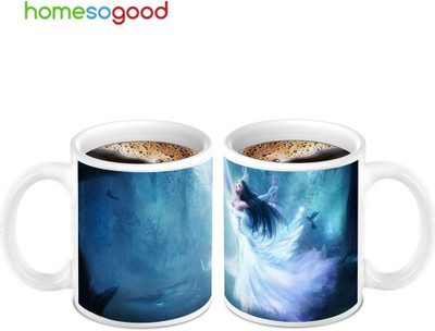 45% OFF on Homesogood Amazing Angel With Bird Coffee Ceramic Mug 280 ml, Pack of 2