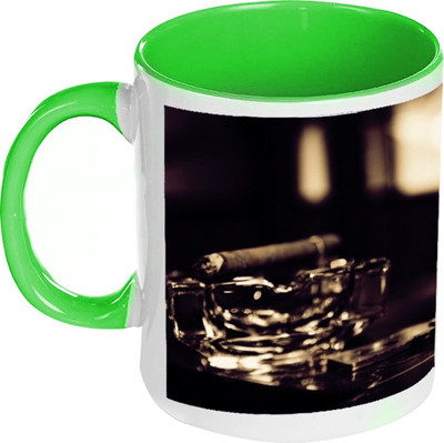 58% OFF on AMY Whiskey Alcohol Inside Green Coffee Ceramic Mug 325 ml