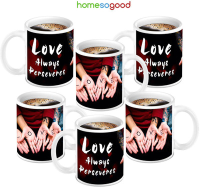 49% OFF on HomeSoGood Awesome Love Bonding Ceramic Mug 280 ml, Pack of 6 49% OFF on HomeSoGood Awesome Love Bonding Ceramic Mug 280 ml, Pack of 6