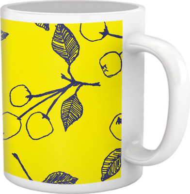 50% OFF on Tiedribbons Shy Shine_Geometric Multicolor_Dry Leaf Pattern Ceramic Mug 325 ml