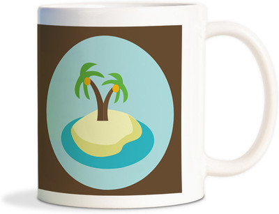 71% OFF on Shoprock Cartoon Coconut Tree Coffee Ceramic Mug 450 ml