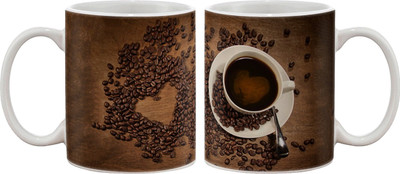 15% OFF on Artifa Coffee Beans Heart Porcelain, Ceramic Mug 350 ml 15% OFF on Artifa Coffee Beans Heart Porcelain, Ceramic Mug 350 ml