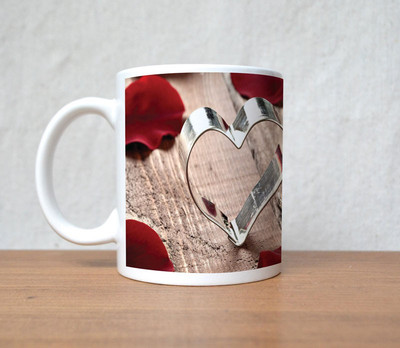 33% OFF on StyBuzz two silver hearts love valentine Porcelain Mug 300 ml