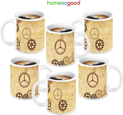 49% OFF on HomeSoGood Top Popular Magic Coffee Ceramic Mug 280 ml, Pack of 6