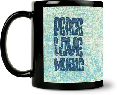36% OFF on ShopMantra Peace Love Music Ceramic Mug 300 ml
