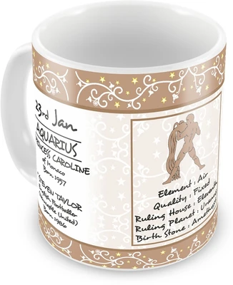 10% OFF on Everyday Gifts Happy Birthday 23rd Jan Zodiac Ceramic Mug