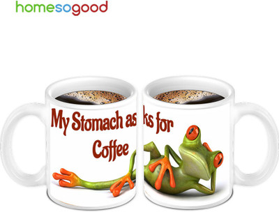 45% OFF on HomeSoGood Ask For Coffee Ceramic Mug 280 ml, Pack of 2 45% OFF on HomeSoGood Ask For Coffee Ceramic Mug 280 ml, Pack of 2