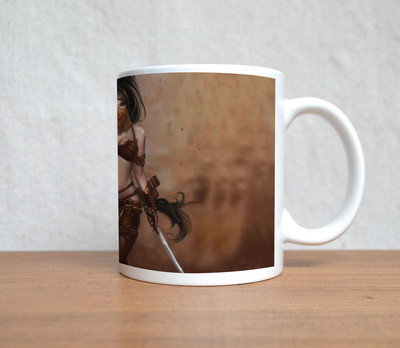 60% OFF on StyBuzz Sexy Anime Warrior Girl Ceramic Mug 300 ml