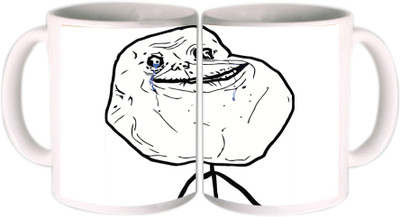25% OFF on Shopkeeda Fantastic Forever Alone Face Ceramic Mug 350 ml