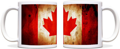 60% OFF on ShopMantra Canada Flag Black Ceramic Mug 300 ml