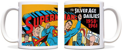 60% OFF on ShopMantra Superman Silver Age Dailies Black Ceramic Mug 300 ml