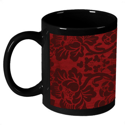 70% OFF on AMY Rough Red Fabric Flower Pattern Coffee Ceramic Mug 325 ml