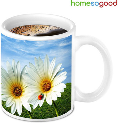 45% OFF on HomeSoGood New Day Fresh Beginning For Your Coffee 2 Mugs Ceramic Mug 280 ml, Pack of 2