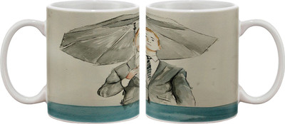 15% OFF on Artifa Man With Umbrella Drawing Porcelain, Ceramic Mug 350 ml 15% OFF on Artifa Man With Umbrella Drawing Porcelain, Ceramic Mug 350 ml
