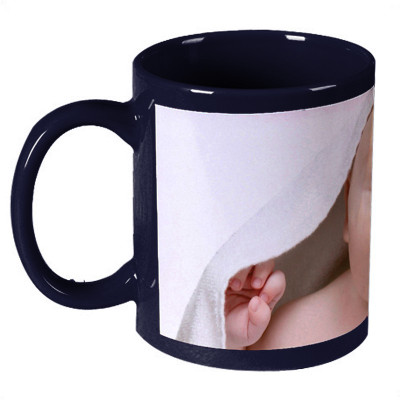 56% OFF on Amy Cute Shocked Baby Dark Blue Ceramic Mug 330 ml