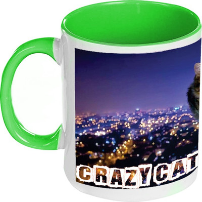 41% OFF on AMY Crazy Cat City Inside Green Coffee Ceramic Mug