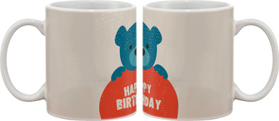 Artifa Bear Wishing Happy Birthday Porcelain, Ceramic Mug 350 ml