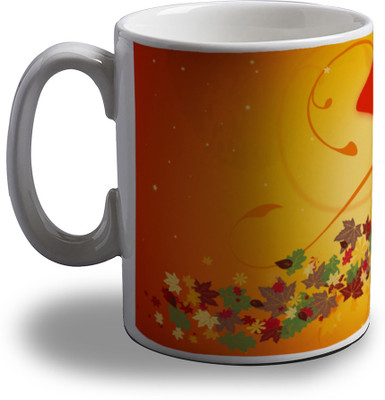 Artifa Girl Blowing Leaves Porcelain, Ceramic Mug 350 ml