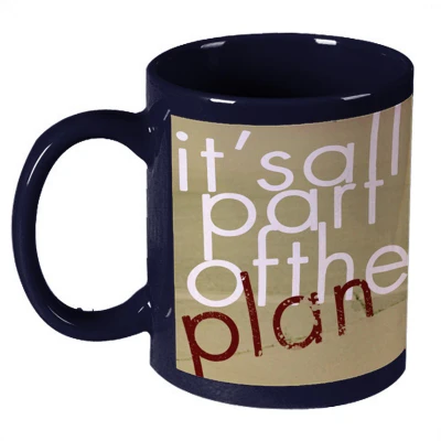 68% OFF on Amy Its All Part Of The Plan Dark Blue Ceramic Mug 330 ml