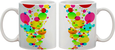 Artifa Colourful Bubbles Porcelain, Ceramic Mug 350 ml Artifa Colourful Bubbles Porcelain, Ceramic Mug 350 ml