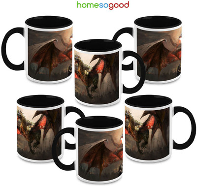 41% OFF on HomeSoGood Great Ancient Dragon Ceramic Mug 325 ml, Pack of 6 41% OFF on HomeSoGood Great Ancient Dragon Ceramic Mug 325 ml, Pack of 6
