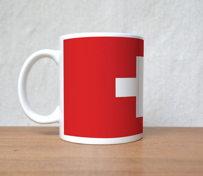 60% OFF on StyBuzz Switzerland National Flag Porcelain Mug 300 ml