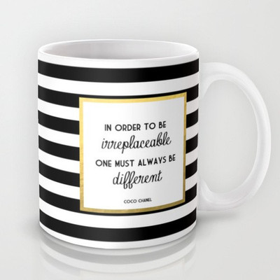 58% OFF on Astrode Coco Gold Irreplaceable Fashion Quote Ceramic Mug 325 ml