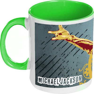 58% OFF on AMY Micheal Jackson Rockstar Inside Green Coffee Ceramic Mug 325 ml