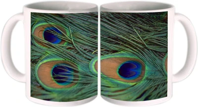 25% OFF on Shopkeeda Peacock Feathers Ceramic Mug 350 ml