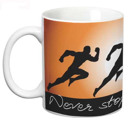 54% OFF on Prithish Never Stop Running Ceramic Mug 330 ml 54% OFF on Prithish Never Stop Running Ceramic Mug 330 ml