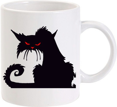50% OFF on Lolprint Scary Black Cat Ceramic Mug 325 ml 50% OFF on Lolprint Scary Black Cat Ceramic Mug 325 ml