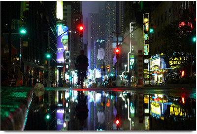 34% OFF on Night Wet Street Paper Print 34% OFF on Night Wet Street Paper Print