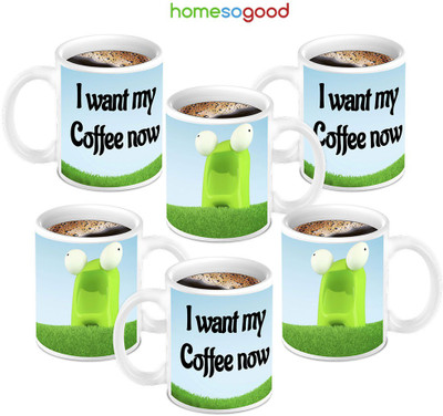 49% OFF on HomeSoGood I Wanna Coffee Ceramic Mug 280 ml, Pack of 6 49% OFF on HomeSoGood I Wanna Coffee Ceramic Mug 280 ml, Pack of 6