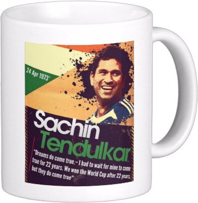 88% OFF on Exoctic Silver Sachin Tendulkar: Cricket God A005 Ceramic Mug 300 ml