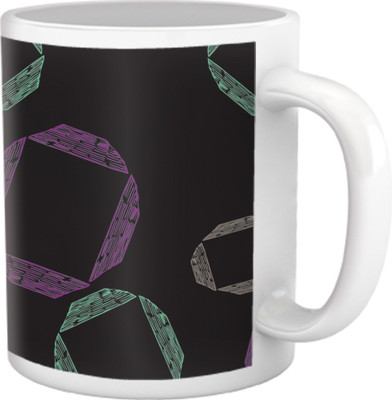 33% OFF on Tiedribbons Shy Shine_Geometric Multicolor_ Darkness Pattern Ceramic Mug 325 ml