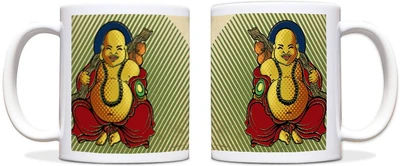 60% OFF on ShopMantra Laughing Buddha Black Ceramic Mug 300 ml